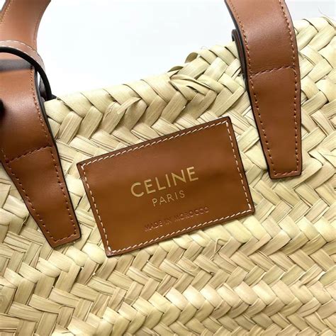 Women's Celine classic small basket palm leaves and calfskin